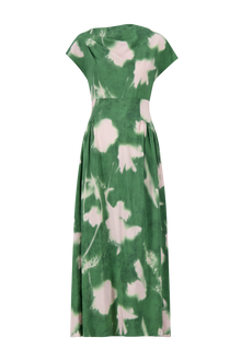 Abstract Floral Crepe Asymmetrical Dress | Cactus
