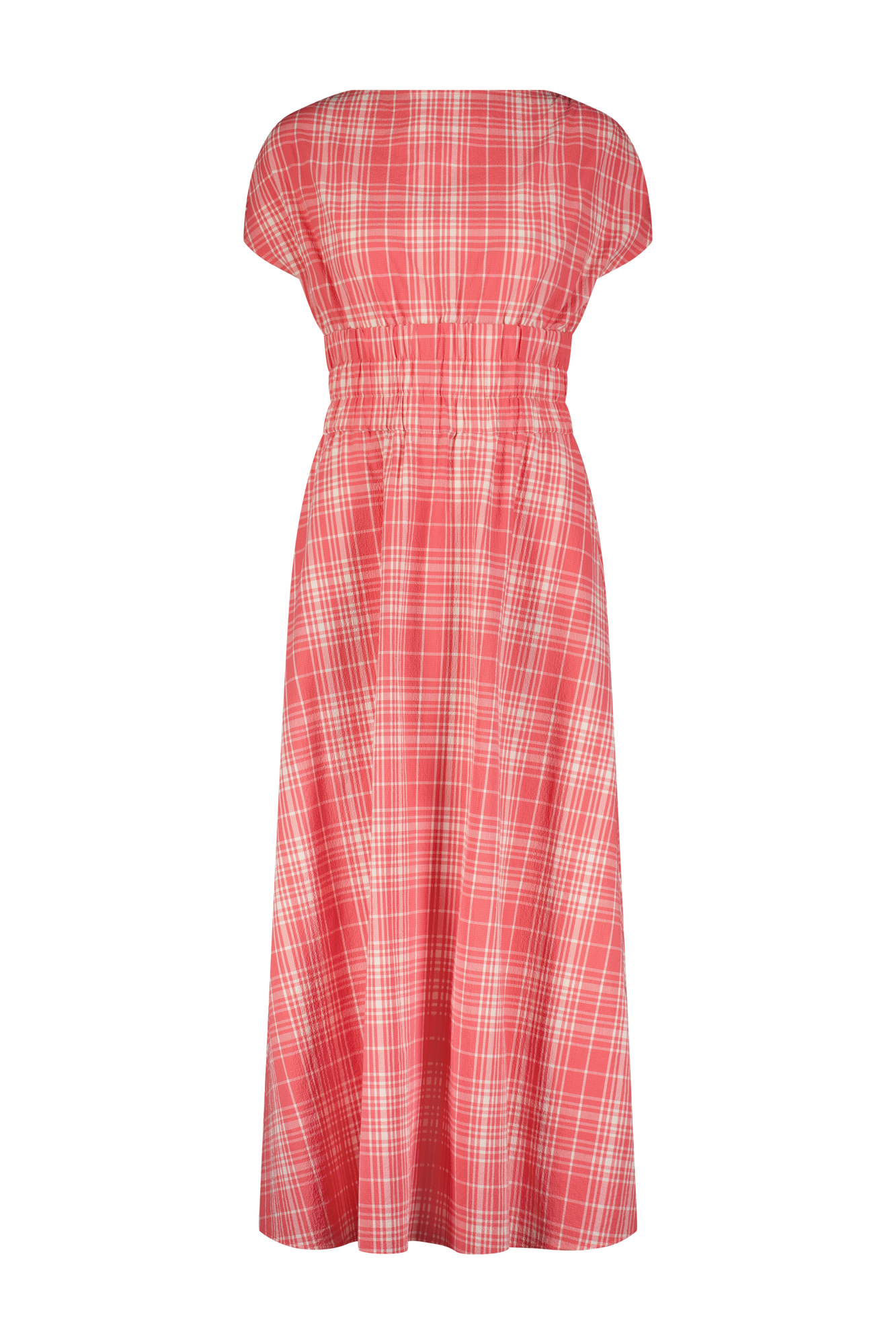Plaid Seersucker Midi Dress | Watermelon