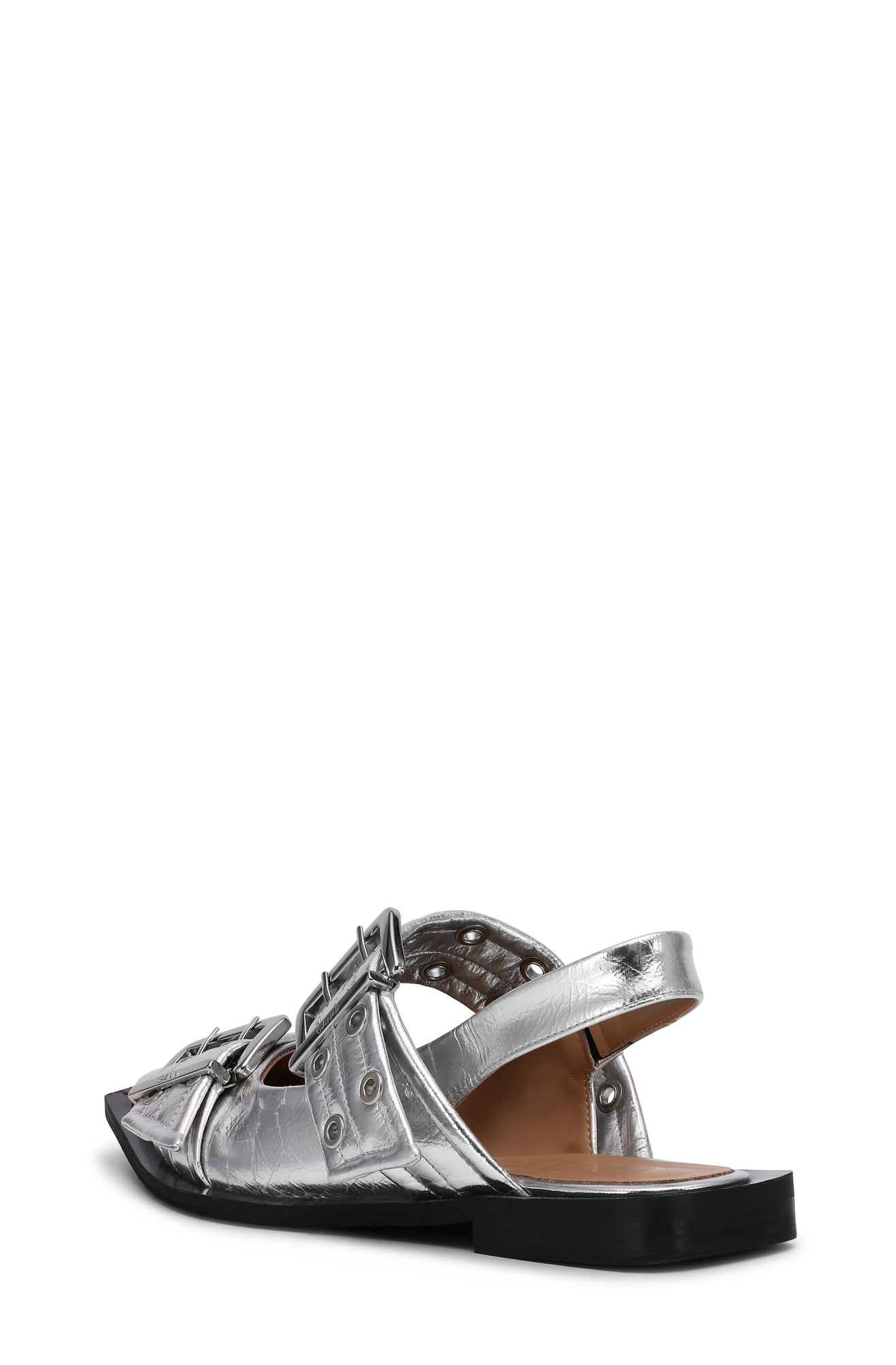 Feminine Buckle Ballerina Metallic | Silver