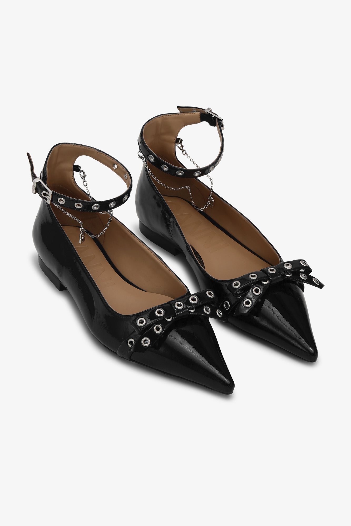 Eyelets Jewel Ballerina Naplack | Black