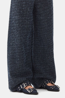 Feminine Buckle Ballerina Denim | Dark Navy