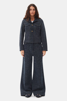 Feminine Buckle Ballerina Denim | Dark Navy