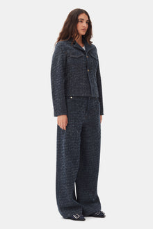 Feminine Buckle Ballerina Denim | Dark Navy