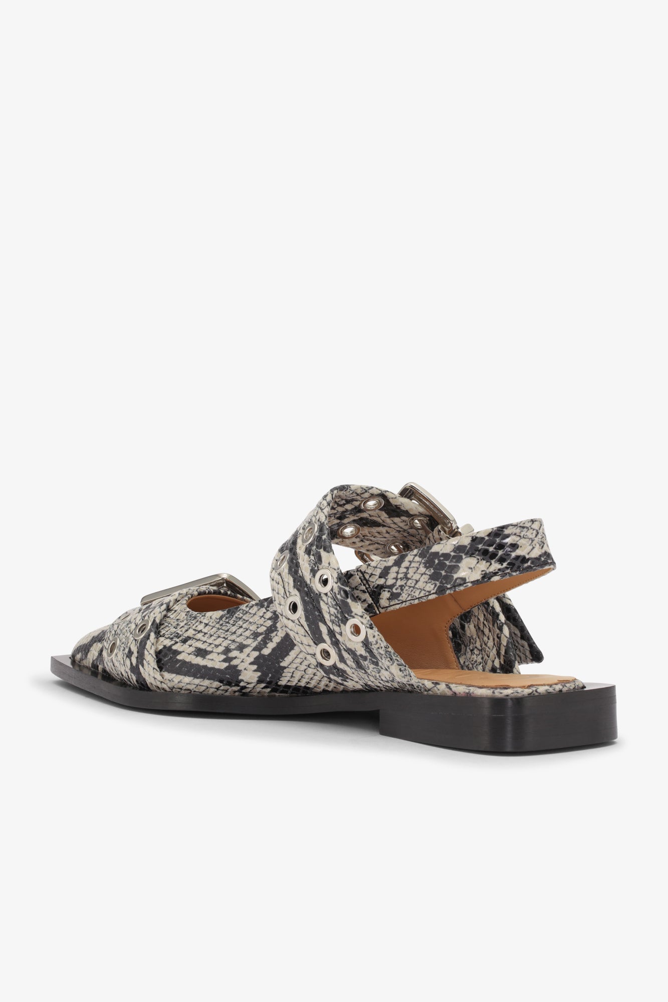 Feminine Buckle Ballerina Snake | Sand