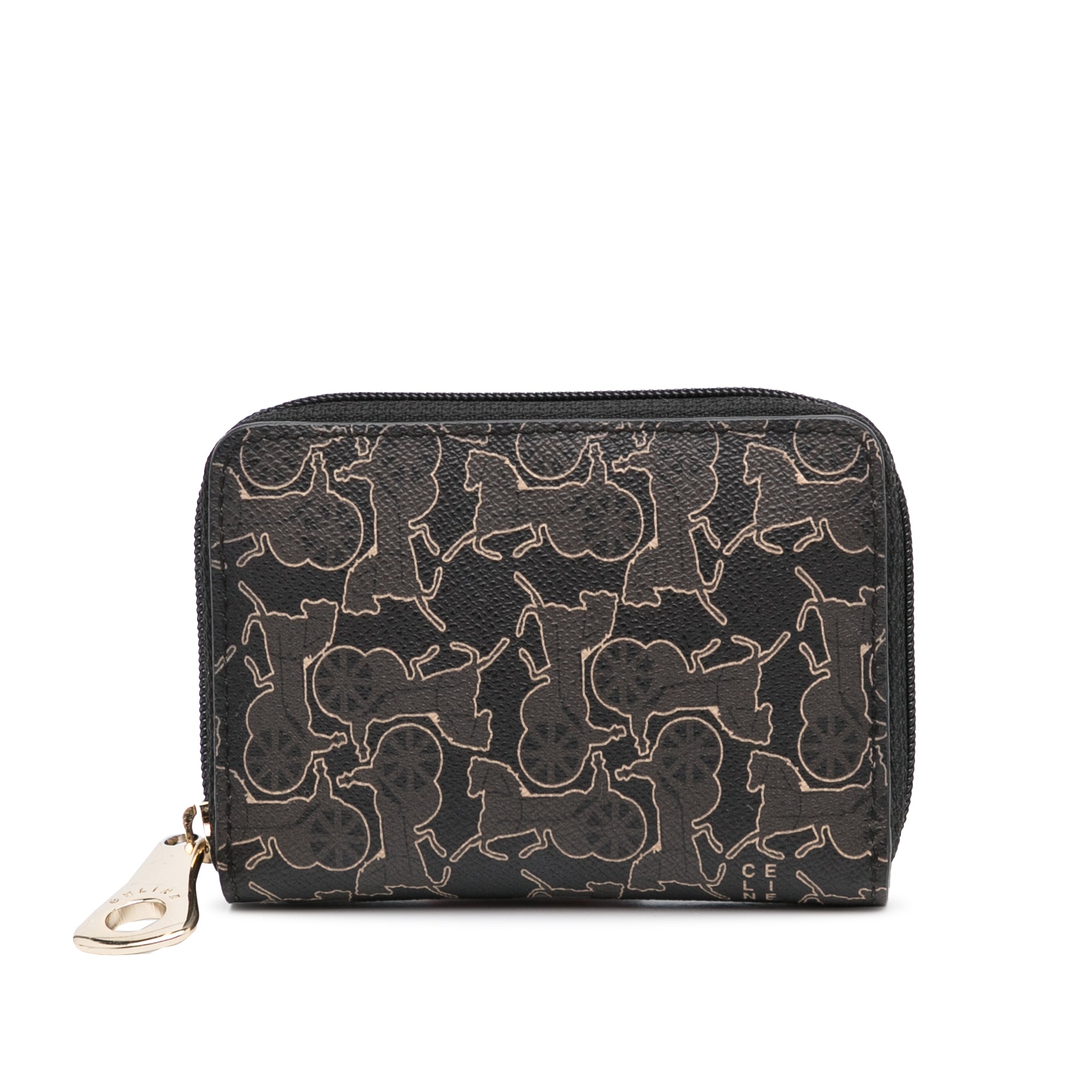 Céline Pre-Owned Horse Carriage Zip Around Small Wallet | Women | Black