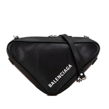 Balenciaga | Pre-Owned Leather Triangle Chain Crossbody | Black