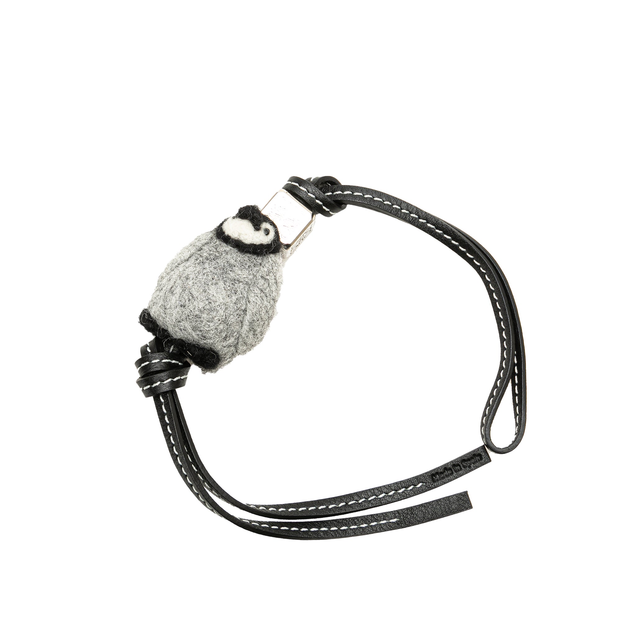 LOEWE | Pre-Owned Felt and Calfskin Baby Penguin Charm | Black