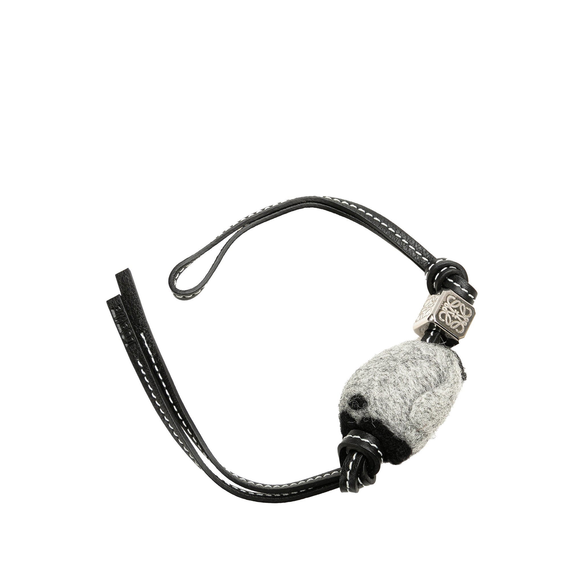 LOEWE | Pre-Owned Felt and Calfskin Baby Penguin Charm | Black