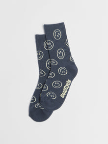 Soul by SoulCycle | Smiley Calf Sock | Blue