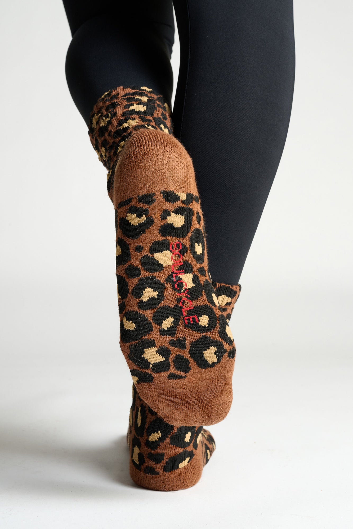 Soul by SoulCycle | Leopard Half Calf Sock | Nude
