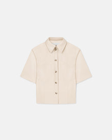 Womens | Sabine Okobor Alt-Leather Short Sleeve Shirt | Creme