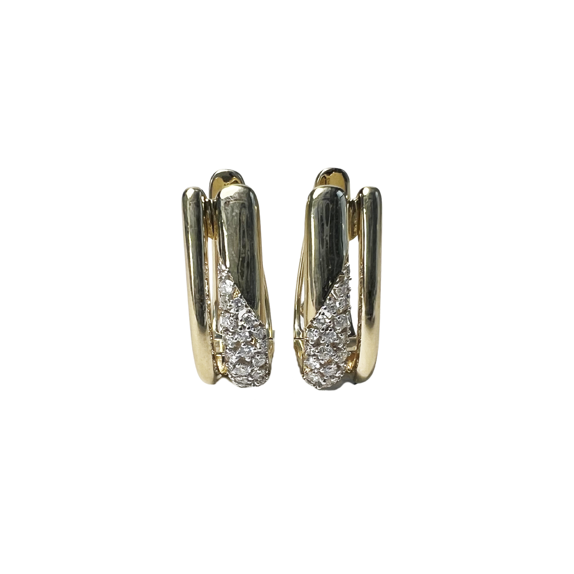 Glitterati Double Huggies | 10K Yellow Gold | 0.44 CTW (Approx) White Diamond