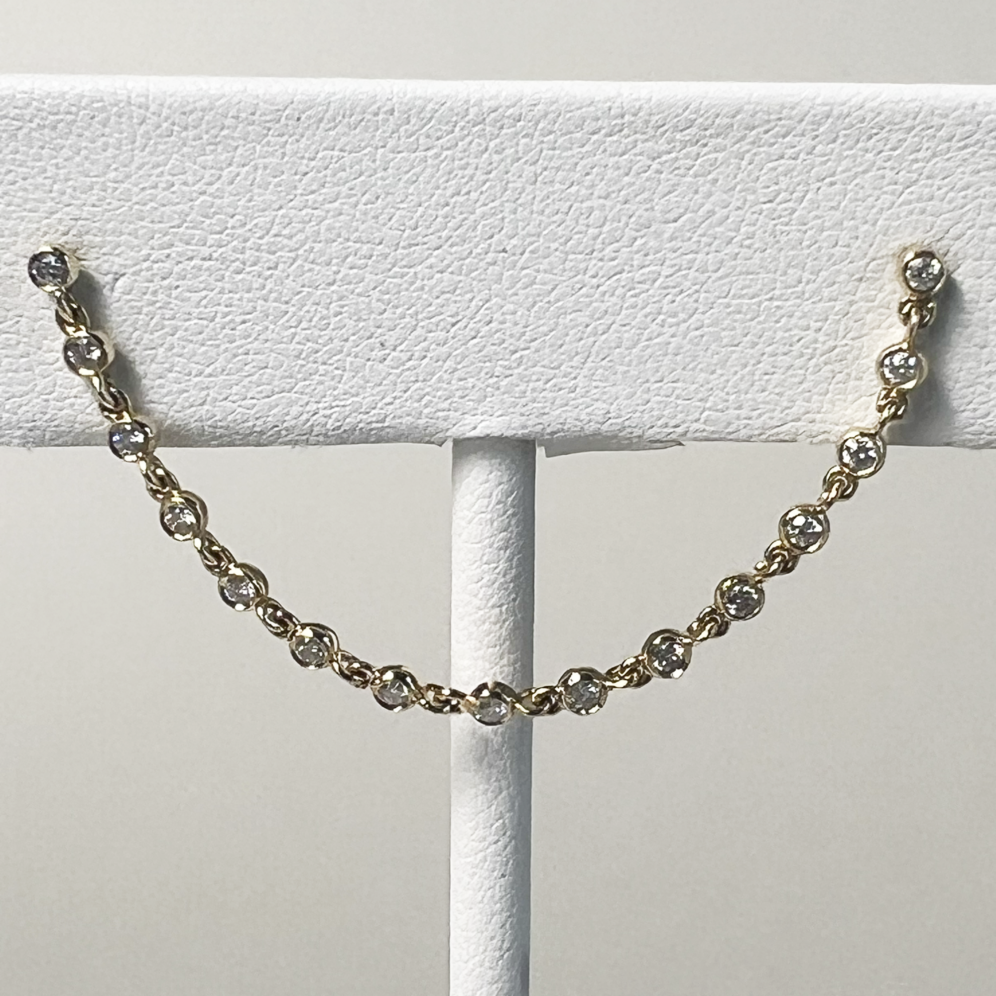 Double Piercing Bezels | 14K Yellow Gold | White Diamond