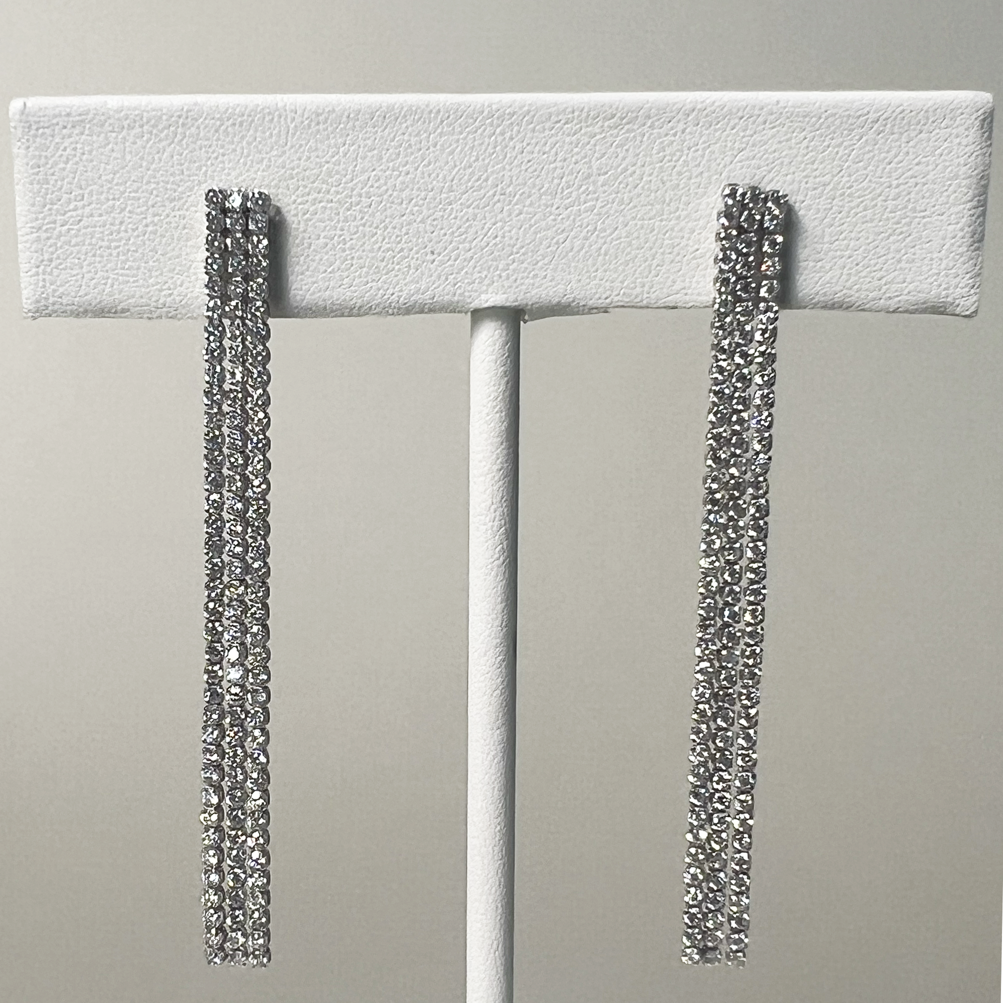 Dangle Earrings | 14K White Gold | 3.29 CTW (Approx) White Lab Diamond