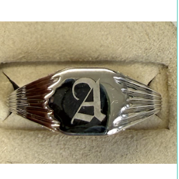 Ridged Pave Signet Ring | Sterling Silver | White Lab Diamond