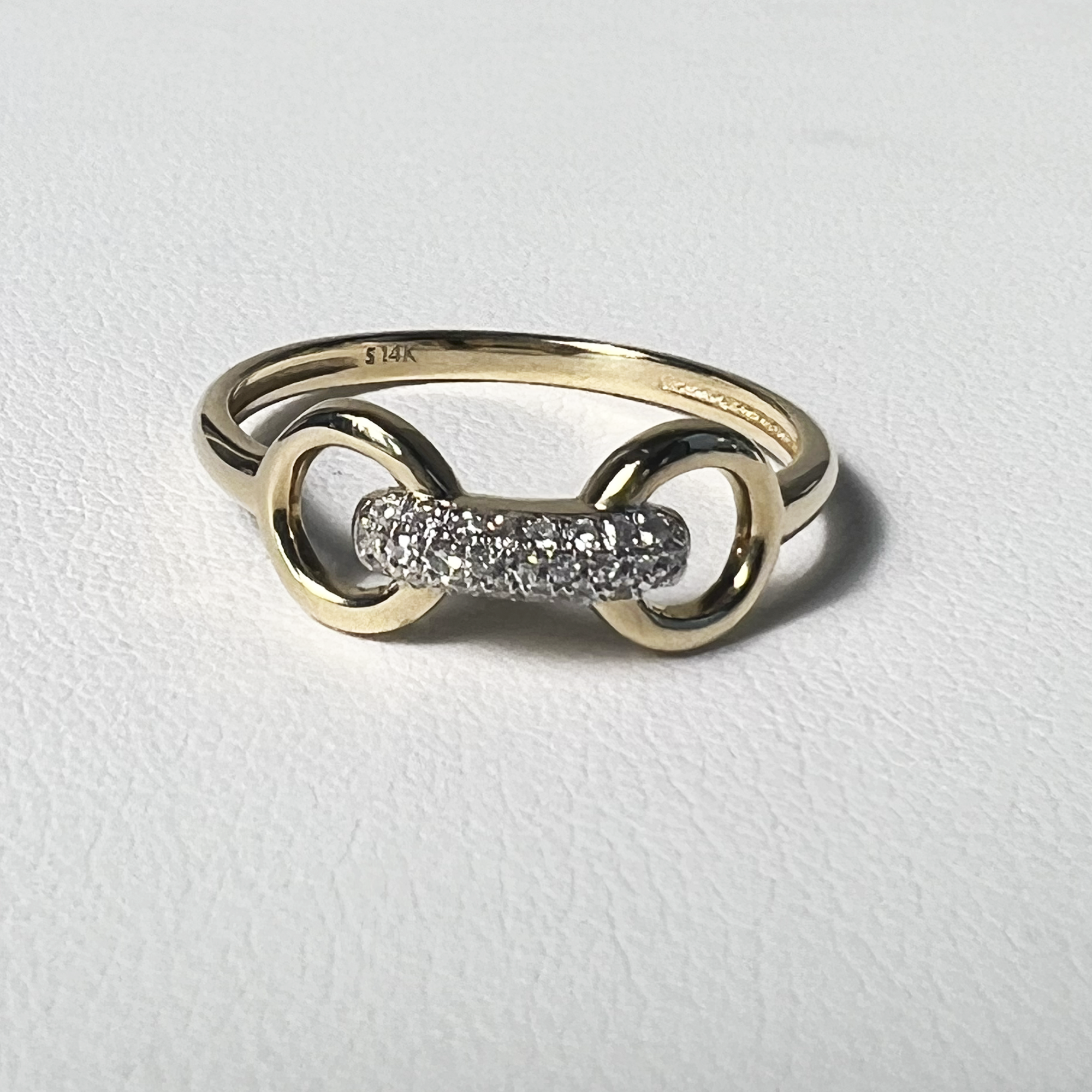 Diamond Bridle Ring | 14K Yellow Gold | 0.07 CTW (Approx) White Diamond