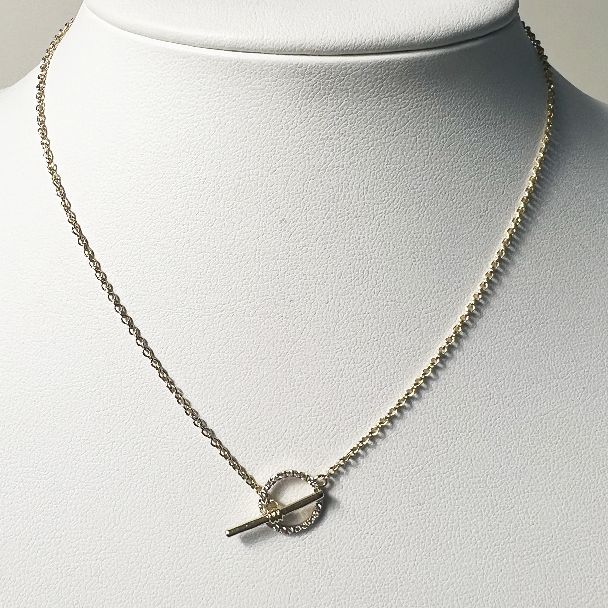 Pave Diamond Toggle Clasp Choker - Thin | 14K Yellow Gold | White Diamond