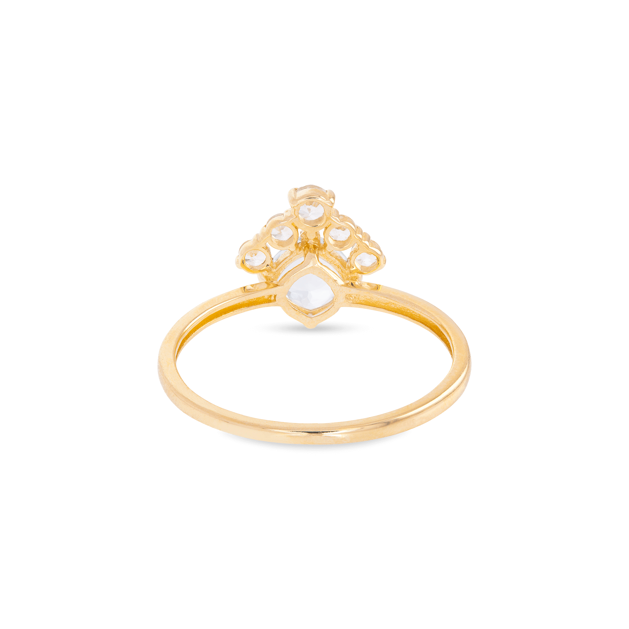 Sapphire Crowned Aquamarine Ring Size 7 | 10K Solid Yellow Gold