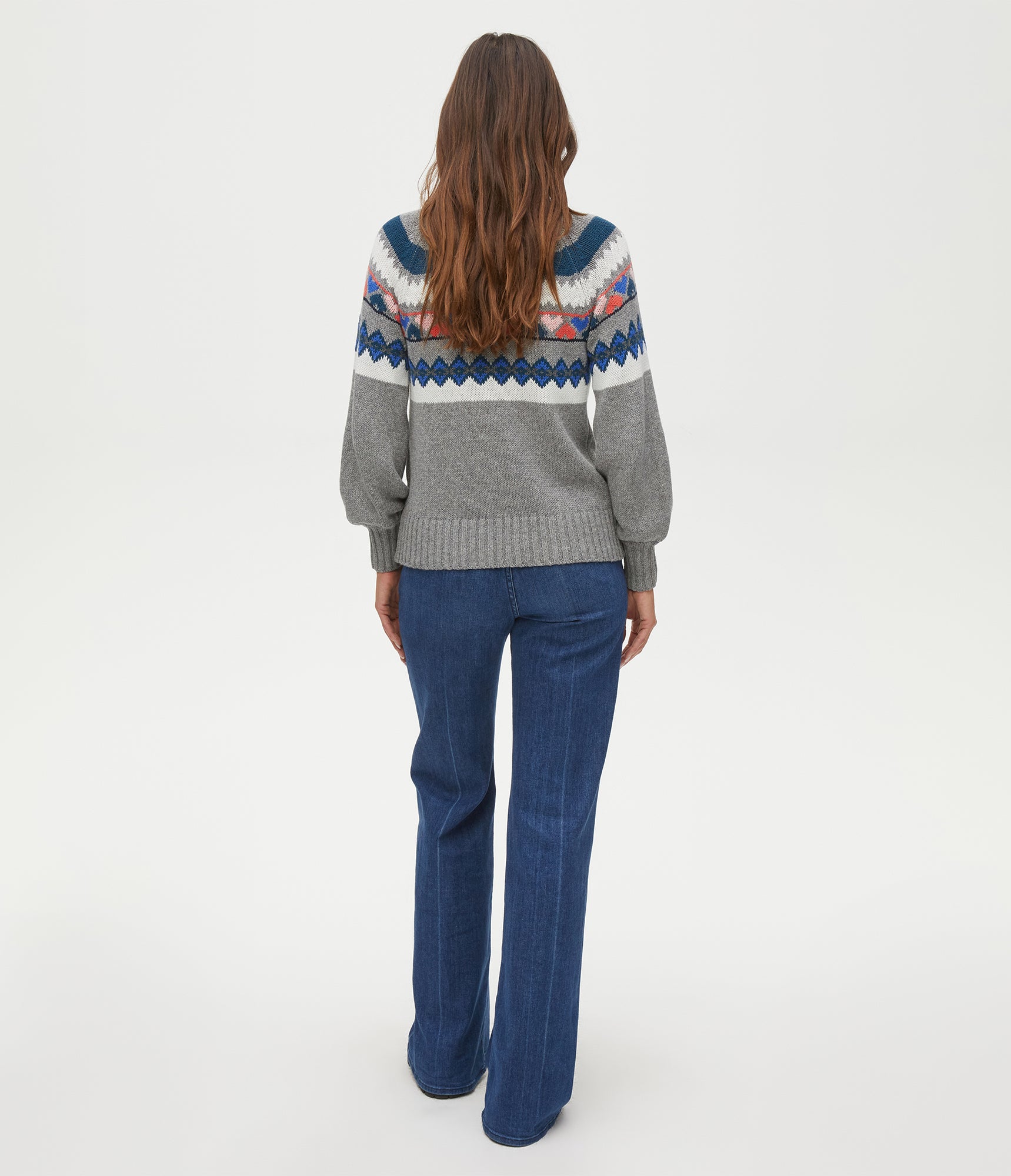 Pernille Fairisle Sweater | Heather Grey Combo