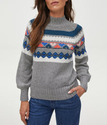 Pernille Fairisle Sweater | Heather Grey Combo