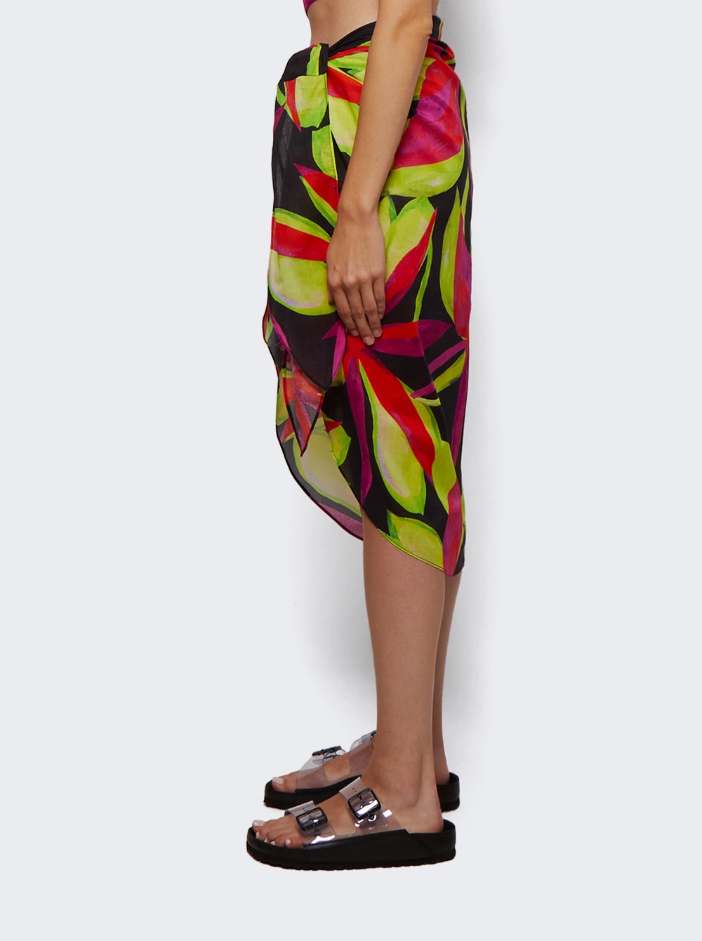 Women | Louisa Ballou | Sarong With Ties | Electric Pink Flower