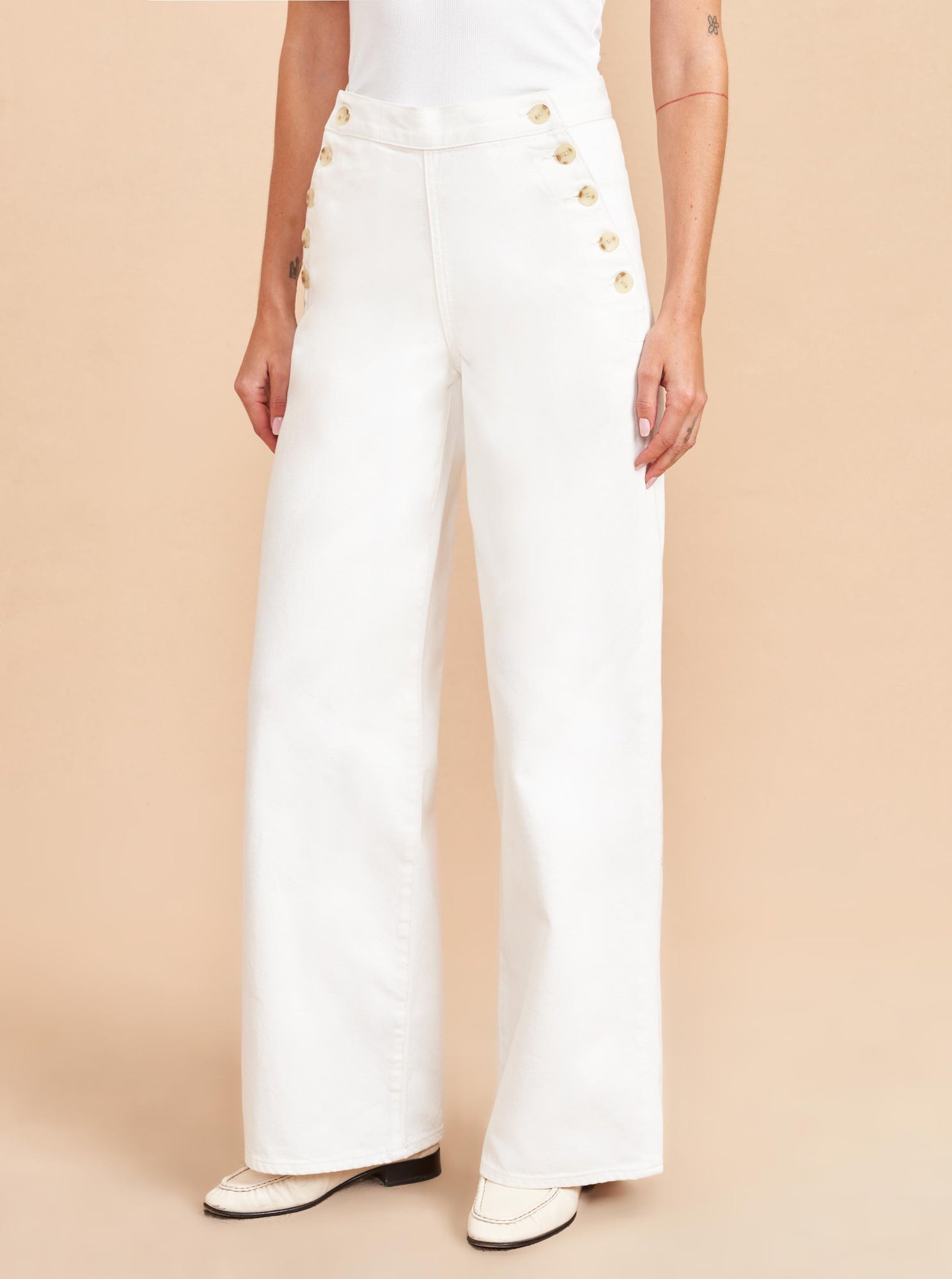Saylor High-Rise Wide-Leg Jean | Soft White
