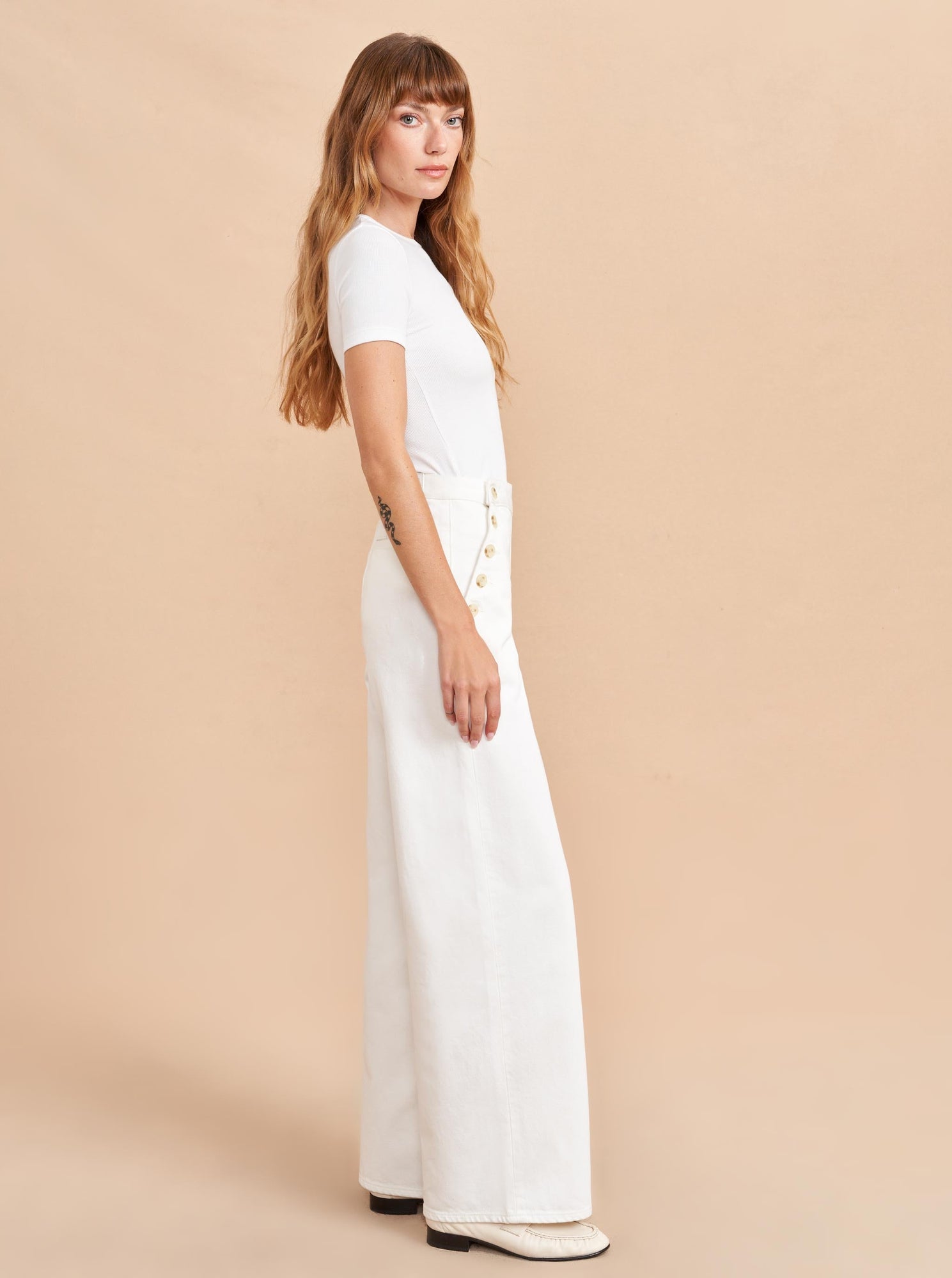 Saylor High-Rise Wide-Leg Jean | Soft White