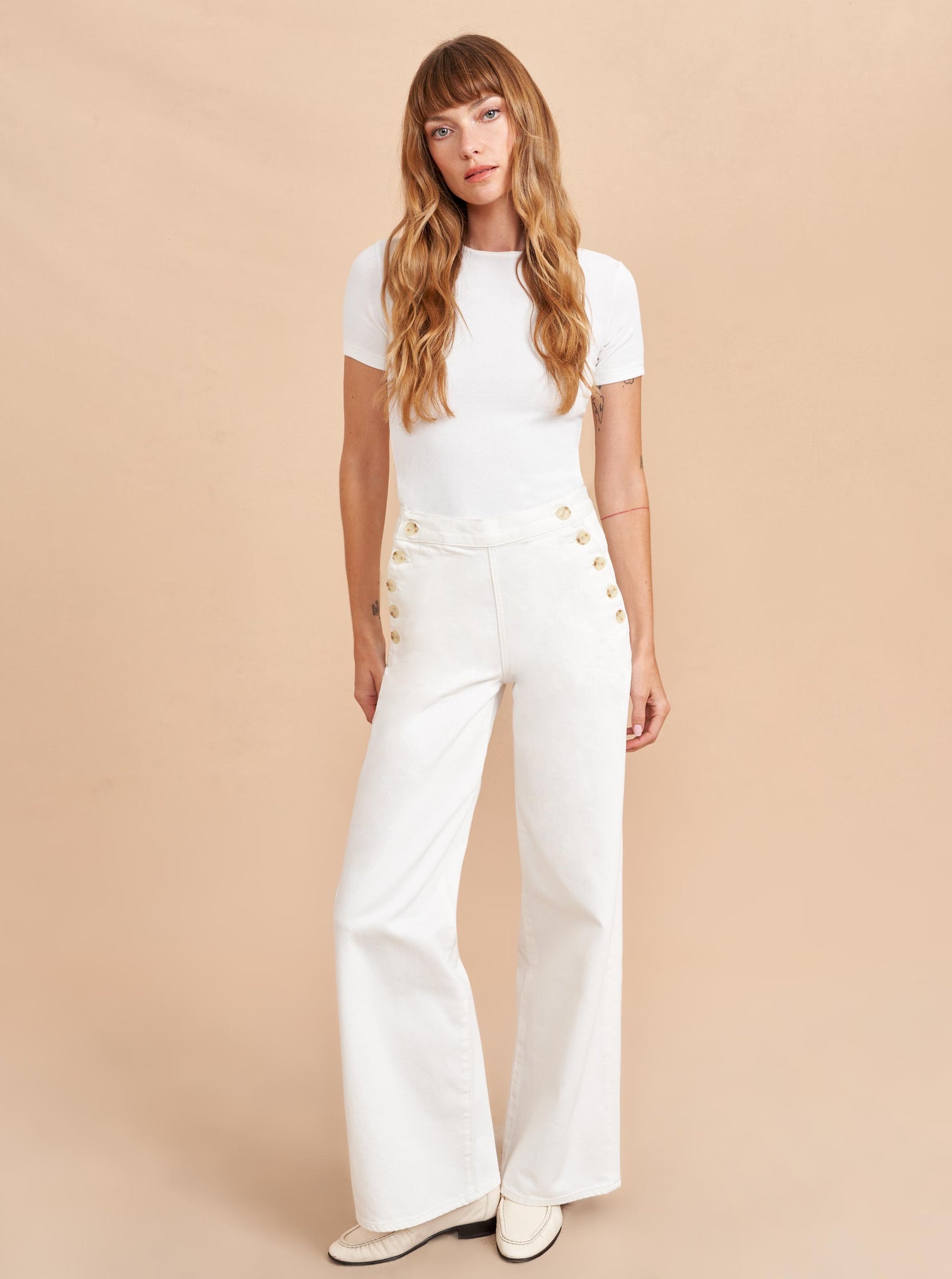 Saylor High-Rise Wide-Leg Jean | Soft White