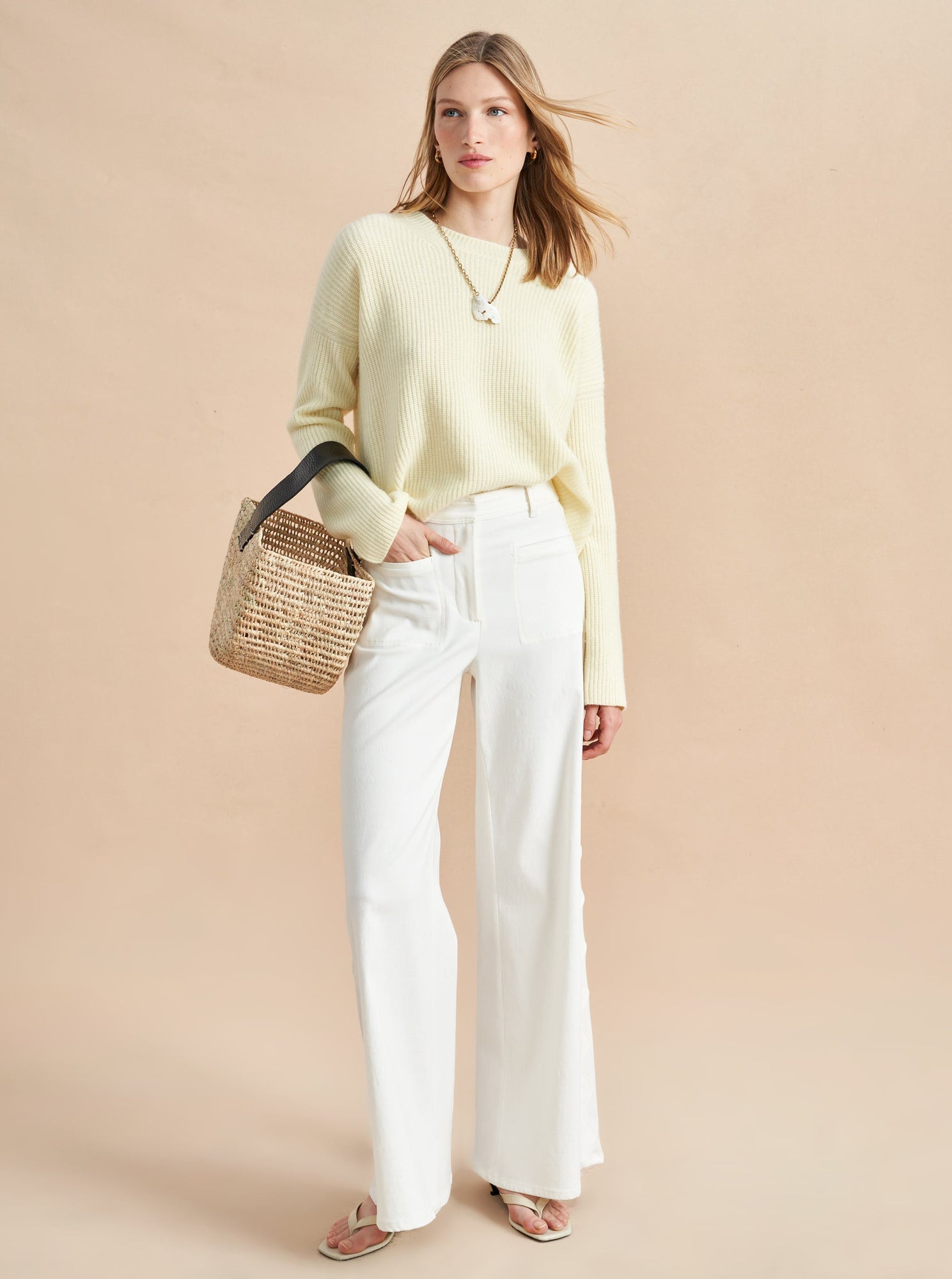 Scallop Val Pant | Ivory