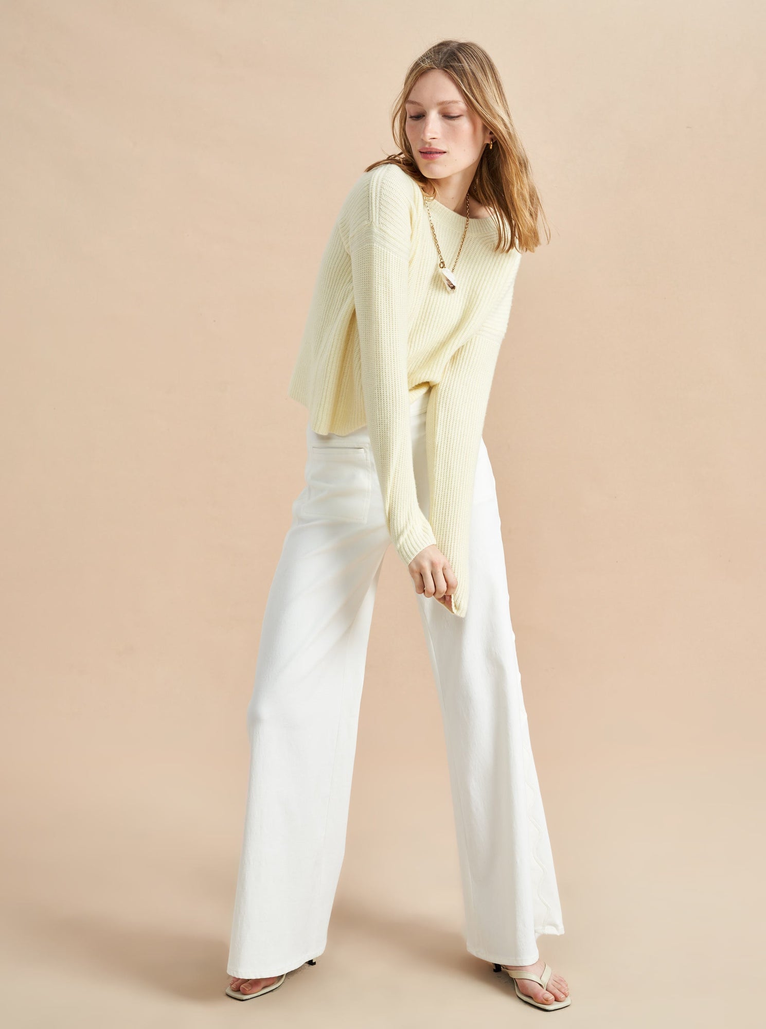 Scallop Val Pant | Ivory