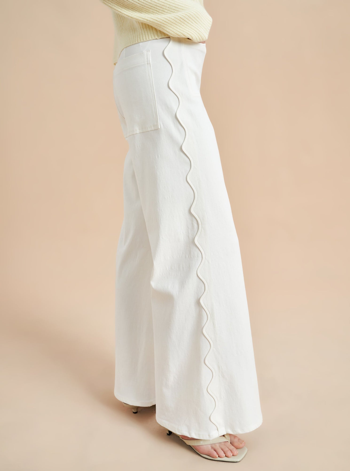 Scallop Val Pant | Ivory