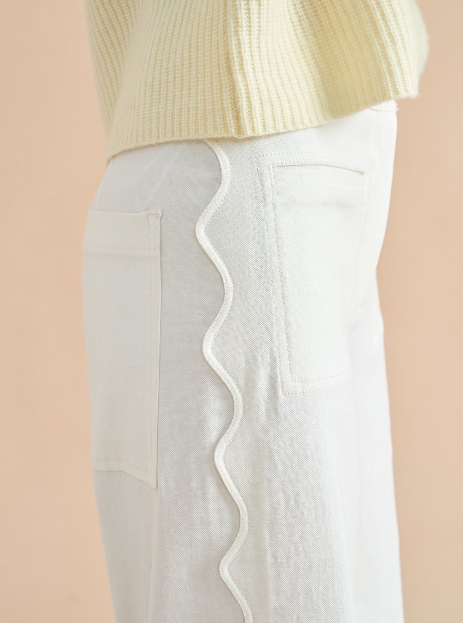 Scallop Val Pant | Ivory
