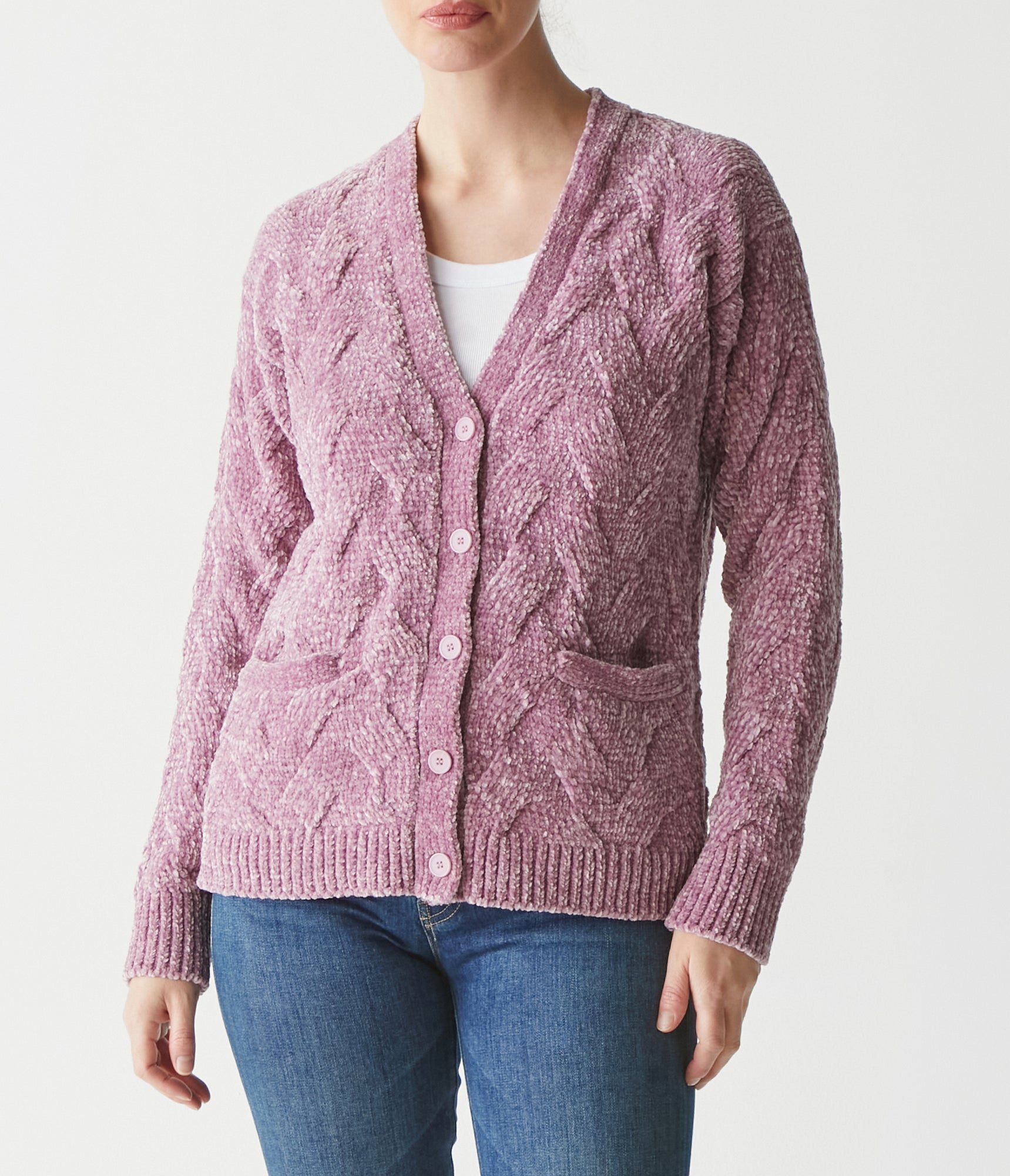 Dax Cardigan w/ Felt Pockets | Amethyst