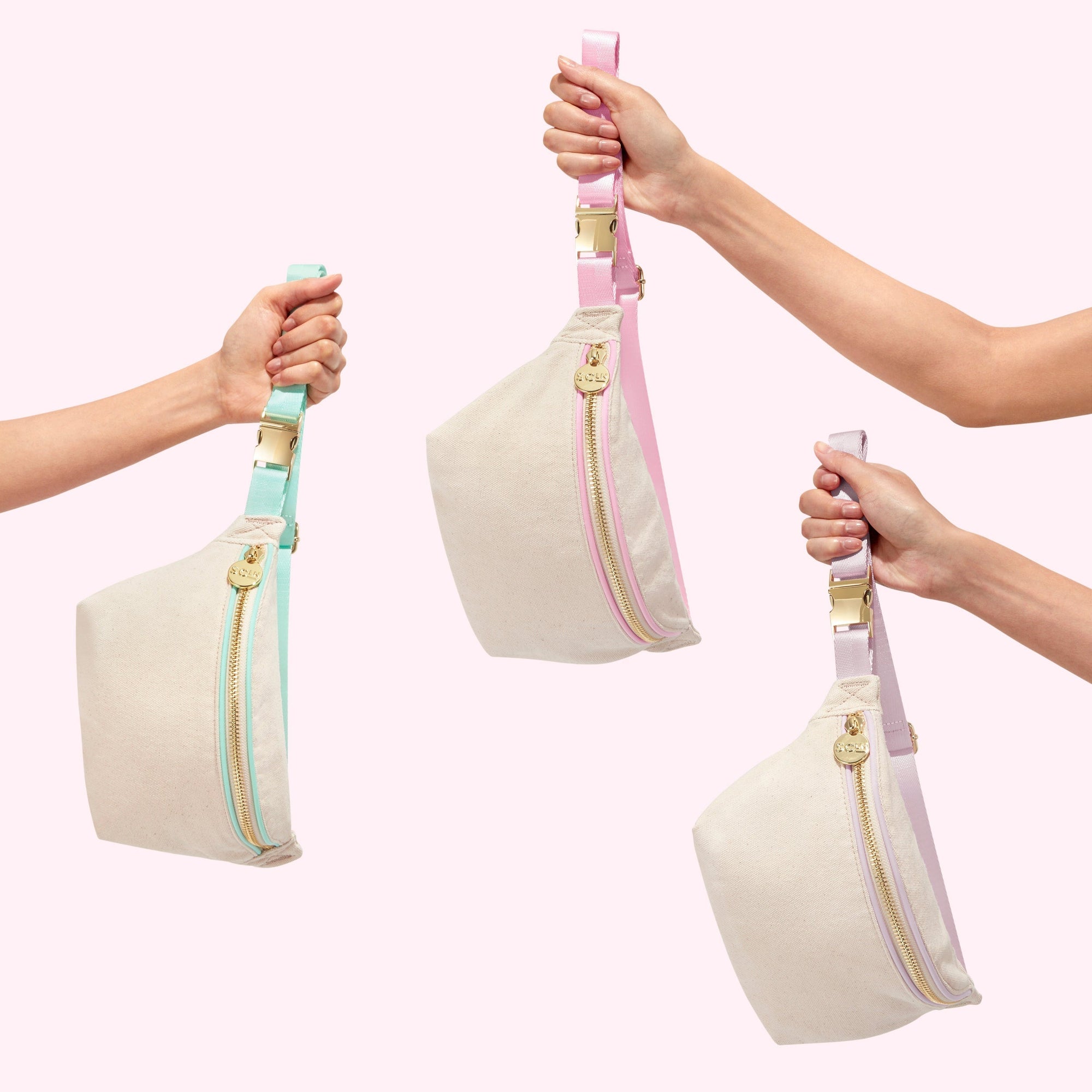 Canvas & Nylon Fanny Pack | Cotton Candy