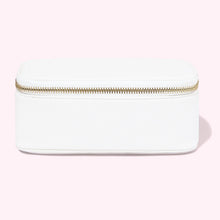 Textured Open Top Mirror Pouch | Blanc