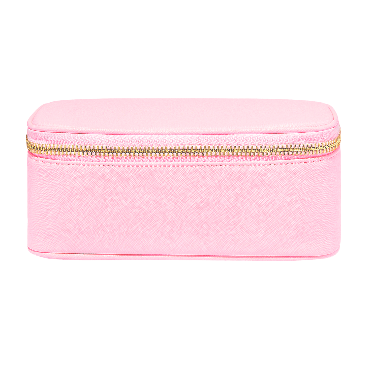 Textured Open Top Mirror Pouch | Flamingo