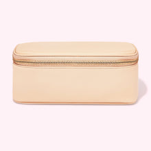 Textured Open Top Mirror Pouch | Sand