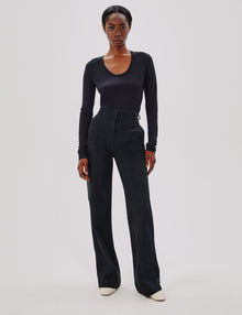 Women | Long Ballet Scoop Tee | Black