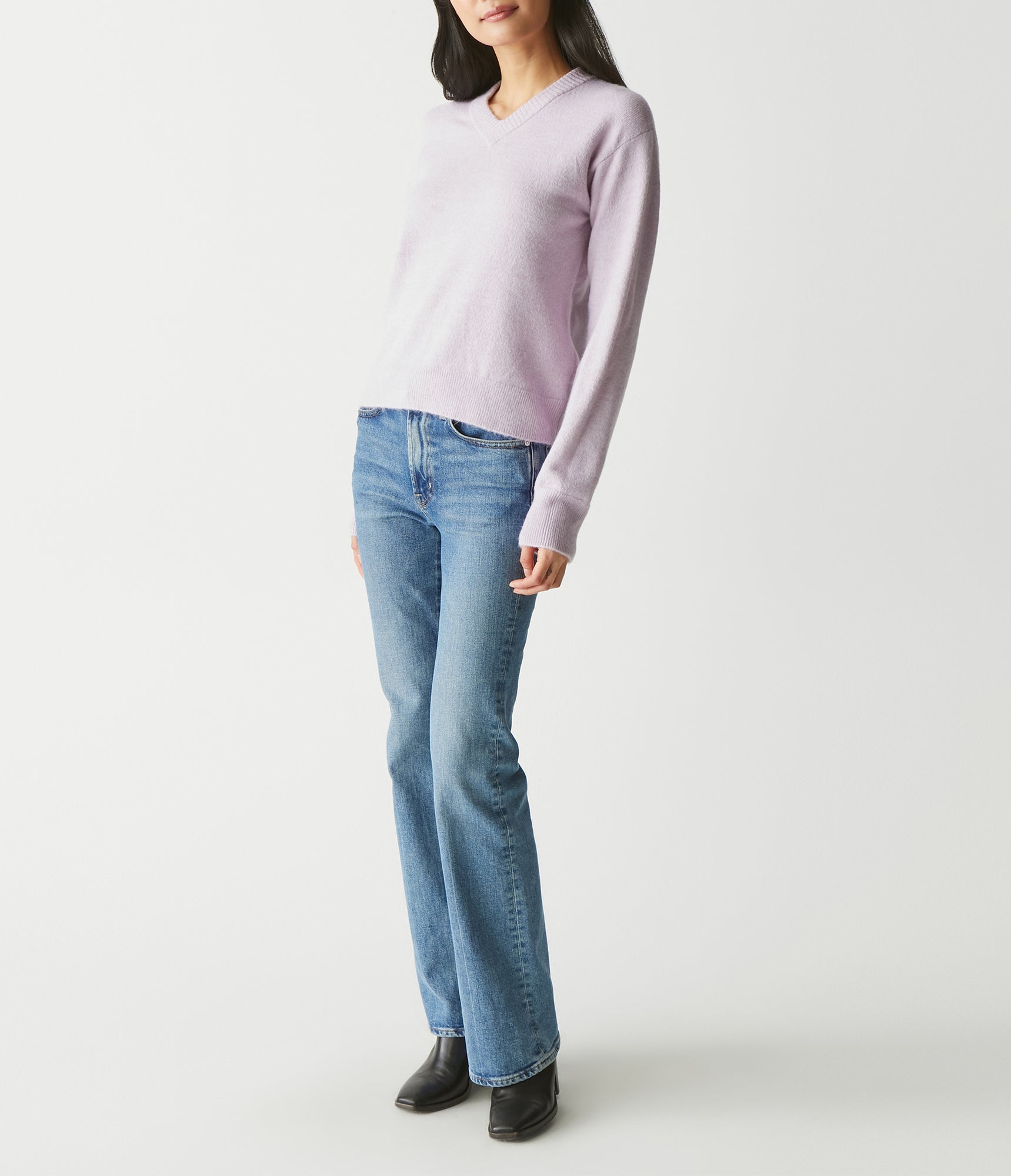 Wes V-Neck Pullover Sweater | Amethyst