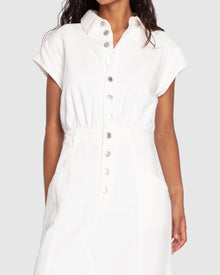 Women | Sundown Denim Midi Shirt Dress | Off-White