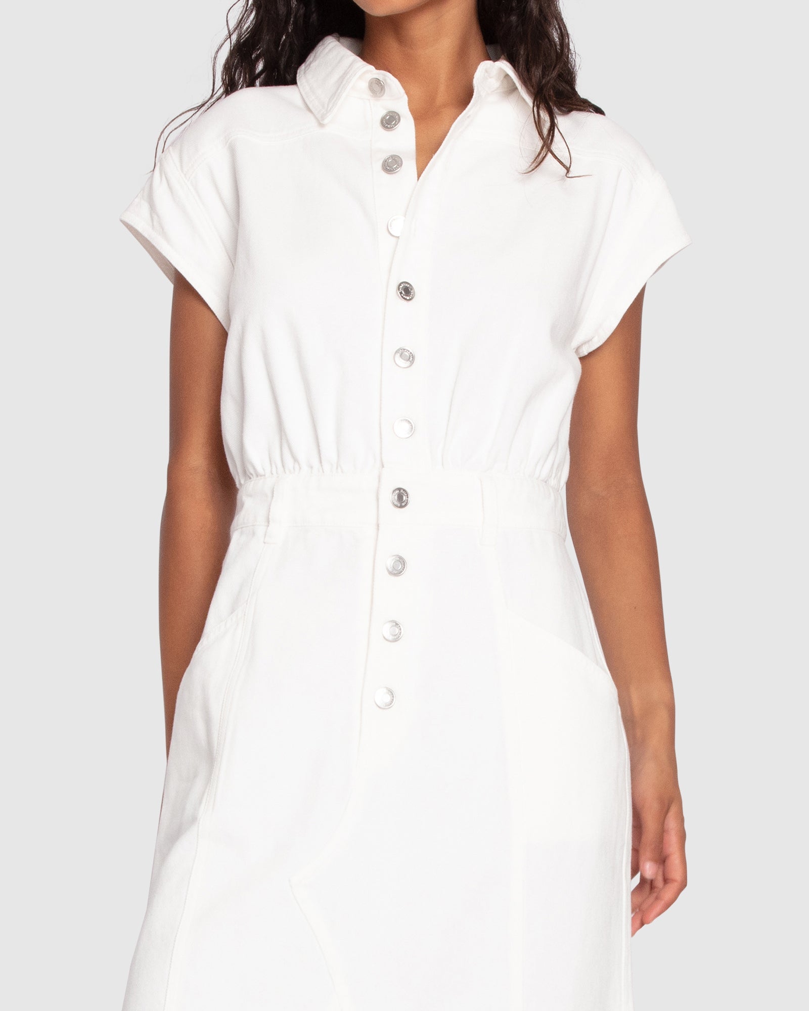 Women | Sundown Denim Midi Shirt Dress | Off-White