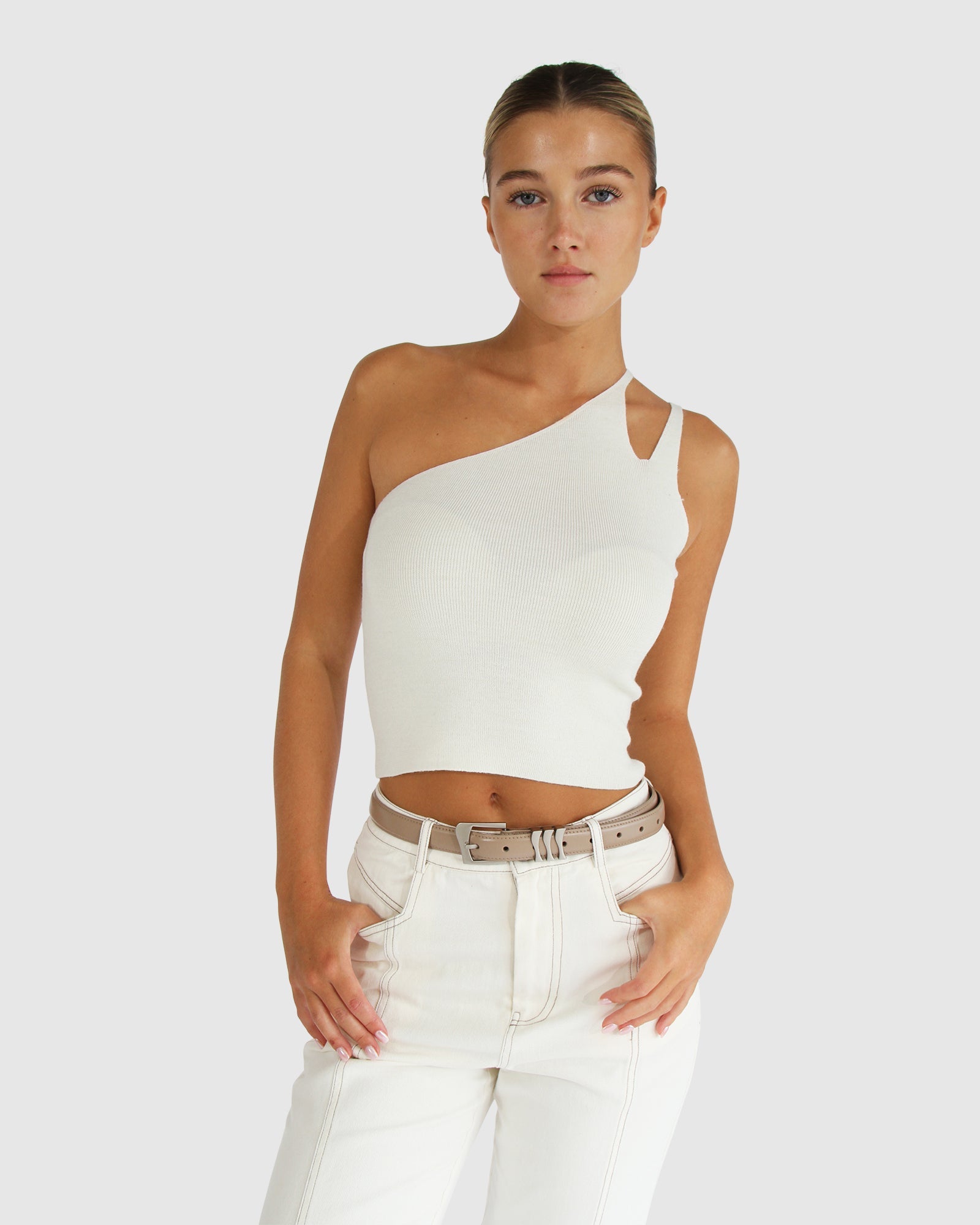 Women | Symphony Double Strap Knit Crop | Cream