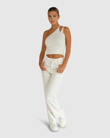 Women | Symphony Double Strap Knit Crop | Cream