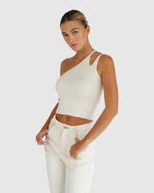 Women | Symphony Double Strap Knit Crop | Cream