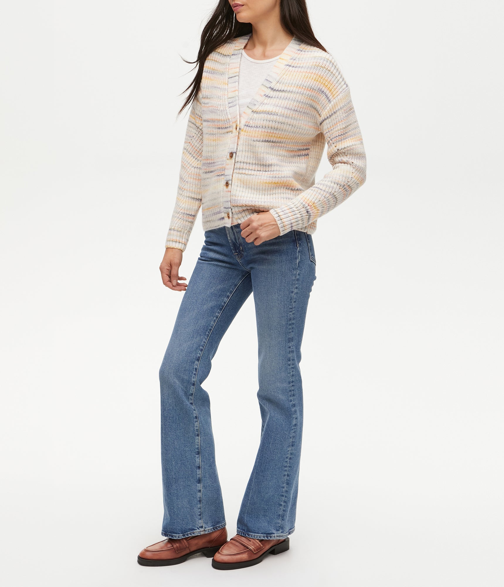 Farah Spacedye Cardigan | Natural Combo