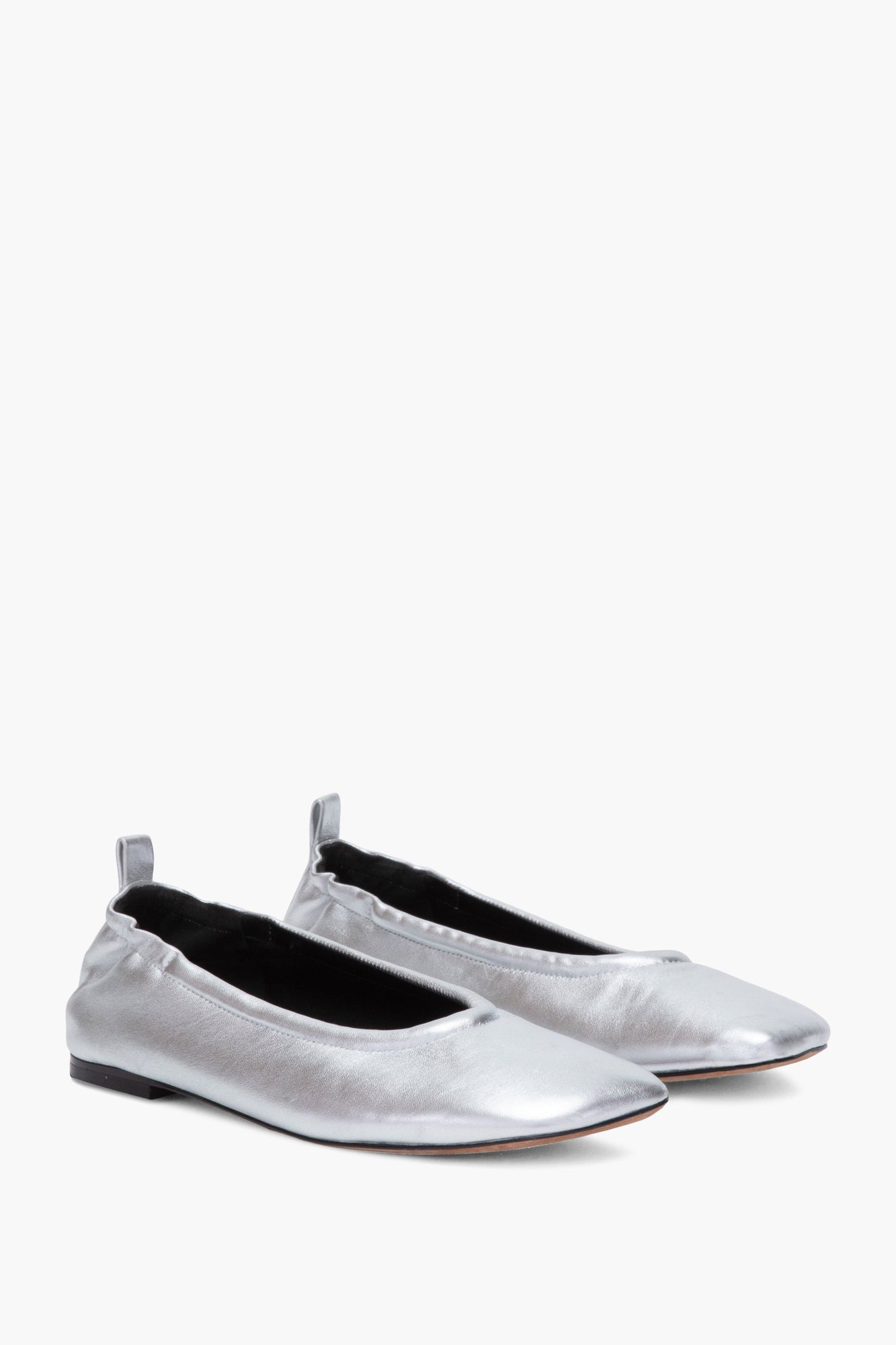 ID Stretch Back Ballerina Flat | Silver