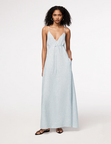 Women | Seamed Slip Dress | Blue Stripe