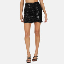 OW Collection Sequin Skirt | Black Caviar