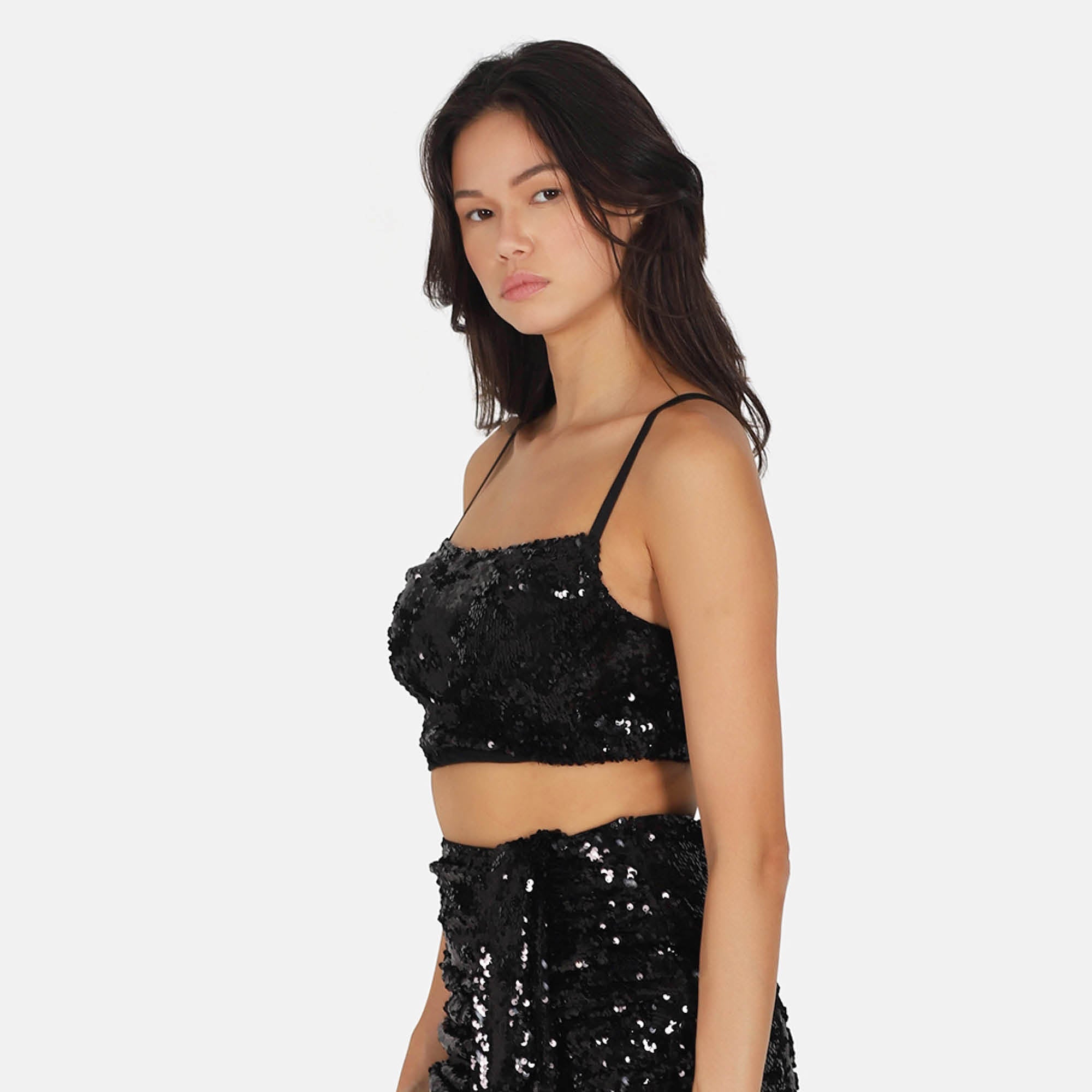 Sequin Top | Black Glitter