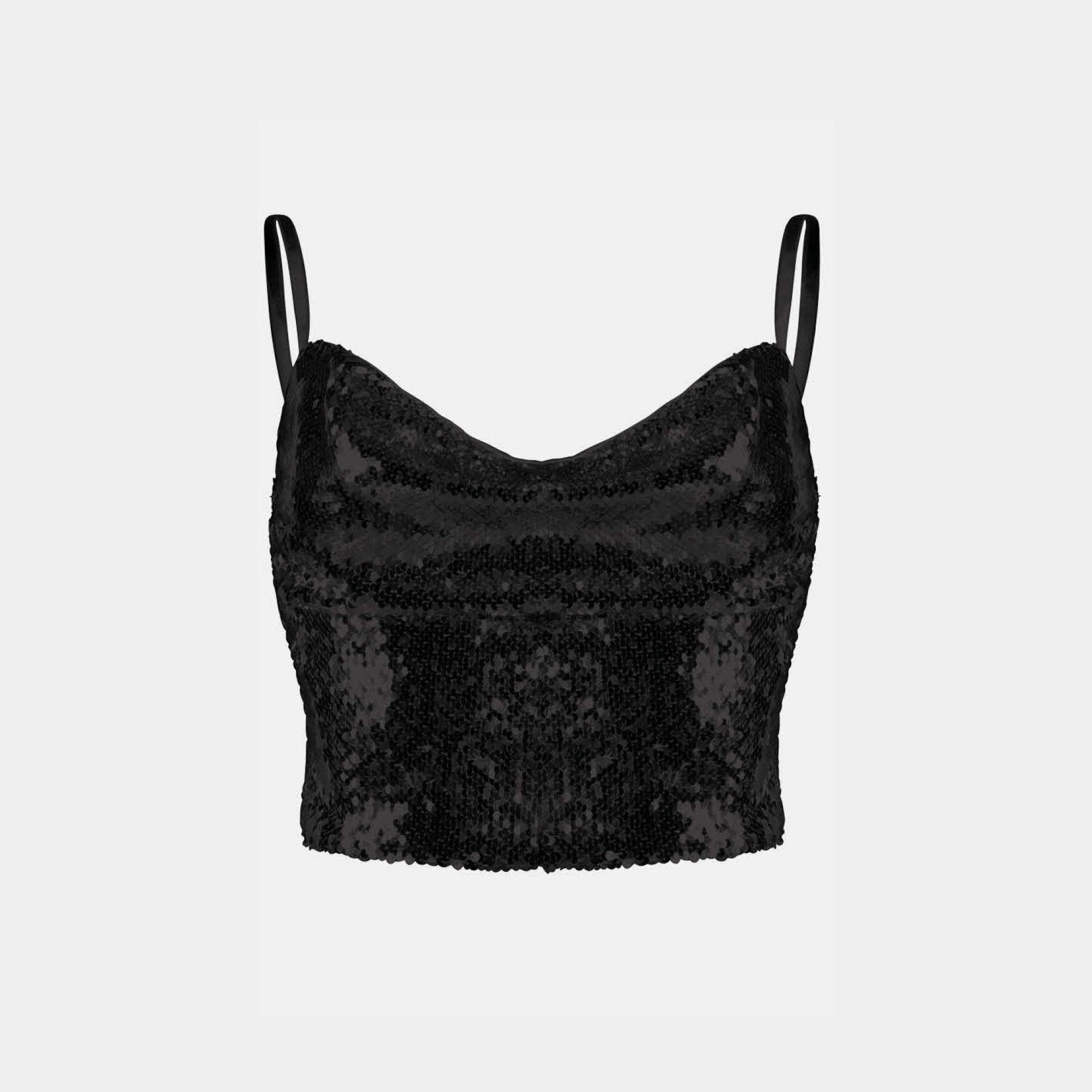 Sequin Top | Black Glitter